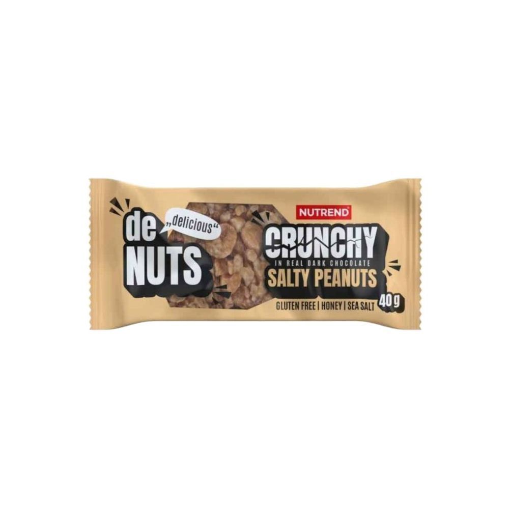 Батончик зерновий Nutrend Denuts Crunchy (солоний арахіс у чорному шоколаді) 40 г DS-0101 фото