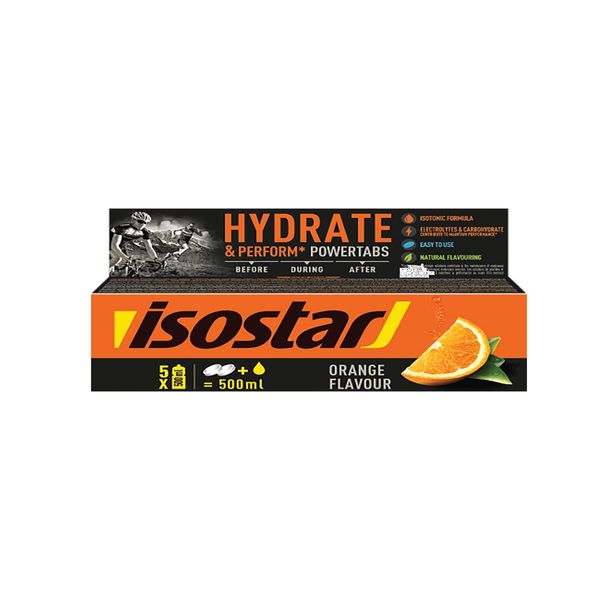 Шипучі таблетки Isostar Hydrate & Perform Powertabs (апельсин) 10 таблеток DS-2574 фото