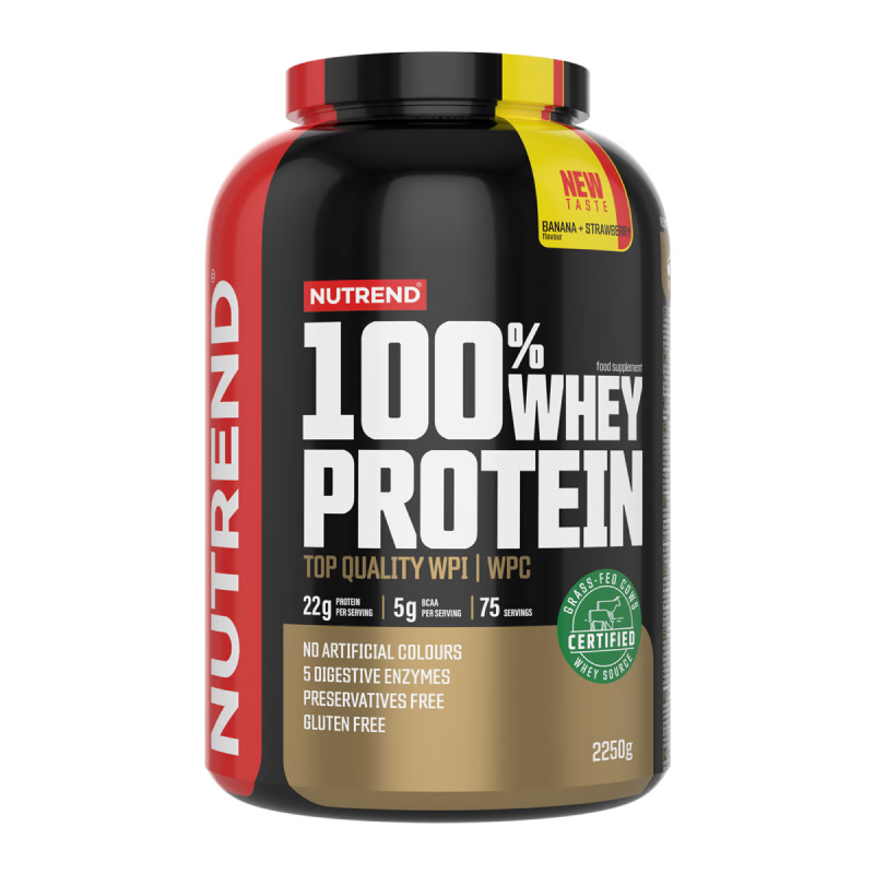 Протеїн Nutrend 100% Whey Protein (банан + полуниця) 2250 г DS-0046	 фото