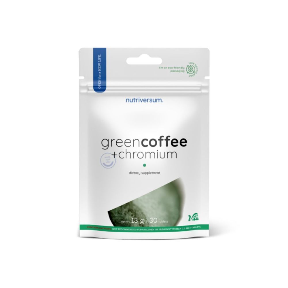 Екстракт зелених кавових зерен та хром Nutriversum Green Coffee + Chromium, 30 таблеток DS-2184 фото