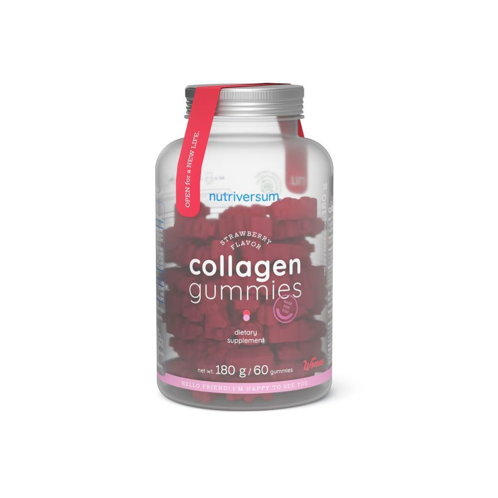 Колагенові жуйки Nutriversum Collagen Gummies (полуниця) 60 жувальних гумок DS-2244 фото