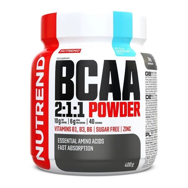 Амінокислоти Nutrend BCAA 2:1:1 Powder (крижано-блакитна малина) 400 г DS-0054 фото