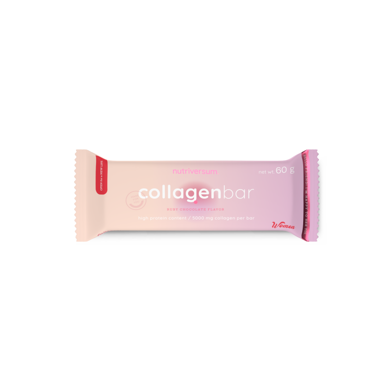 Протеїновий батончик з колагеном Nutriversum Collagen Bar (рожевий шоколад) 60 г DS-1148 фото