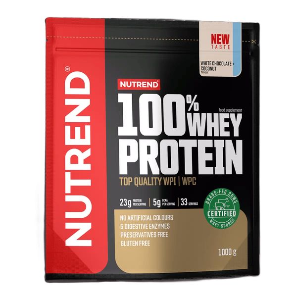 Протеїн Nutrend 100% Whey Protein (білий шоколад + кокос) 1000 г DS-2464 фото