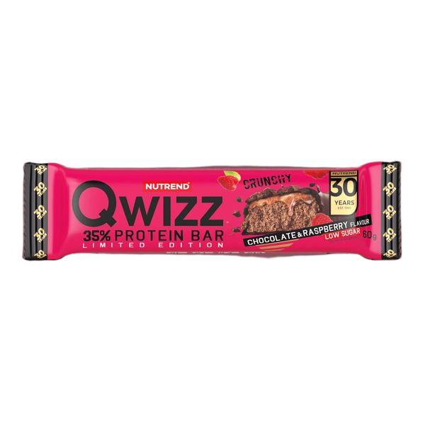 Протеїновий баточник Nutrend Qwizz Protein Bar (шоколад + малина) 60 г DS-2457 фото