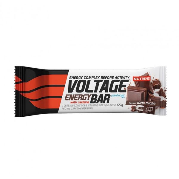 Вуглеводний батончик із кофеїном NUTREND Voltage Energy bar (Шоколад) 65 г DS-2401 фото